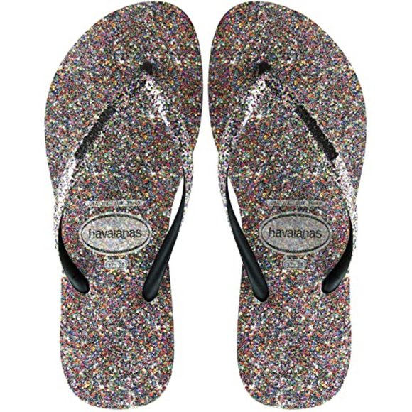 havaianas black slim sparkle